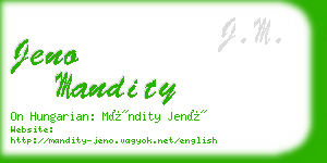 jeno mandity business card